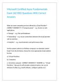 Microsoft Certified Azure Fundamentals Exam &lpar;AZ-900&rpar; Questions With Correct Answers 