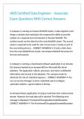 AWS Certified Data Engineer &ndash; Associate Exam Questions With Correct Answers&period;
