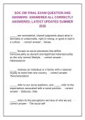 SOC 200 Final Exam Summer 2026 &ndash; All Correctly Answered Q&A&NewLine;&NewLine;