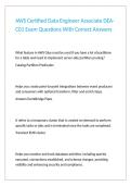 AWS Certified Data Engineer Associate DEA-C01 Exam Questions With Correct Answers