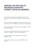 ARIZONA LIFE AND HEALTH &NewLine;INSURANCE EXAM WITH &NewLine;CORRECT DETAILED ANSWERS  