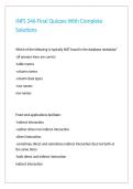INFS 346 Final Quizzes With Complete Solutions