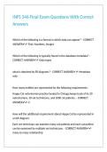 INFS 346 Final Exam Questions With Correct Answers
