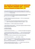 NYC MASTER ELECTRICIAN EXAM QUESTIONS&NewLine;WITH VERIFIED ANSWERS 2026 &vert; Complete&NewLine;Success Blueprint & Study Pack &vert; A&plus;