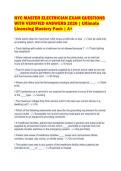 NYC MASTER ELECTRICIAN EXAM QUESTIONS&NewLine;WITH VERIFIED ANSWERS 2026 &vert; Ultimate&NewLine;Licensing Mastery Pack &vert; A&plus;