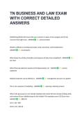 TN BUSINESS AND LAW EXAM &NewLine;WITH CORRECT DETAILED &NewLine;ANSWERS 