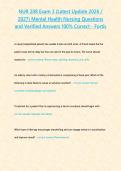 NUR 208 Exam 3 &lpar;Latest Update 2026 &sol; 2027&rpar; Mental Health Nursing Questions and Verified Answers 100&percnt; Correct - Fortis&NewLine;&NewLine;