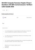 ISM4324 Computer Forensics Chapter 3 Exam &vert;&NewLine;Questions with 100&percnt; Correct Answers &vert; Verified &vert;&NewLine;Latest Update 2026