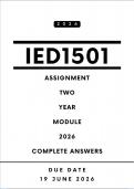 IED1501 Assignment 2 &comma; Answers - Year Module &comma; 2026 &lpar;Due Date 19 June 2026&rpar;