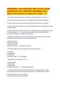 PROMETRIC CNA PRACTICE TEST ACTUAL EXAM&NewLine;QUESTIONS WITH VERIFIED ANSWERS 2026 &vert;&NewLine;Quick Pass Revision Accelerator Guide &vert; A&plus;