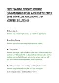 EPIC TRAINING COG170 COGITO&NewLine;FUNDAMENTALS FINAL ASSESSMENT PAPER&NewLine;2026 COMPLETE QUESTIONS AND&NewLine;VERIFIED SOLUTIONS