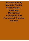 Balanced Body Multiple Choice Study Guide Anatomy Movement Principles and Functional Training 2026&sol; 2027 with Solution Manual Answers Practice Test Review