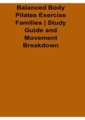 Balanced Body Pilates Exercise Families Study Guide and Movement Breakdown 2026&sol; 2027 with Solution Manual Answers Practice Test Review