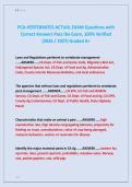 PCA-VERTEBRATES ACTUAL EXAM Questions with &NewLine;Correct Answers Pass the Exam&comma; 100&percnt; Verified &NewLine;&lpar;2026 &sol; 2027&rpar; Graded A&plus;
