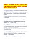 FLORIDA STATE FIRE INSTRUCTOR 3 ACTUAL&NewLine;EXAM QUESTIONS WITH VERIFIED ANSWERS&NewLine;2026 &vert; Practice Test &vert; A&plus;