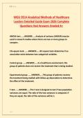 WGU D514 Analytical Methods of Healthcare &NewLine;Leaders Detailed Guide Exam 2026 Complete &NewLine;Questions And Answers Graded A&plus; 