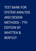 Test Bank for Systems Analysis and Design Methods&comma; 7th Edition by Whitten & Bentley &ndash; Comprehensive Study Guide and Practice Resource
