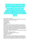 NUR 104&sol; NUR104 Final Exam &ndash; Foundations of Nursing Review ACTUAL EXAM 2026&sol;2027 &vert; Foundations of Nursing Review &vert; Verified Q&A &vert; Pass Guaranteed - A&plus; Graded