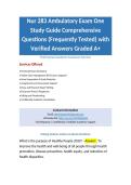 Nur 283 Ambulatory Exam One Study Guide Comprehensive Questions &lpar;Frequently Tested&rpar; with Verified Answers Graded A&plus;