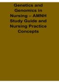Genetics and Genomics in Nursing AMNH Study Guide and Nursing Practice Concepts 2026&sol; 2027 with Solution Manual Answers Practice Test Review