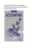 Test bank for Financial & Managerial Accounting&colon; The Managerial Chapters &lpar;8th Edition&rpar; RENTAL EDITION all pages fully covered with test questions and answers gude A&plus;