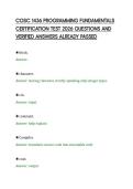 COSC 1436 PROGRAMMING FUNDAMENTALS&NewLine;CERTIFICATION TEST 2026 QUESTIONS AND&NewLine;VERIFIED ANSWERS ALREADY PASSED