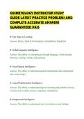 COSMETOLOGY INSTRUCTOR STUDY&NewLine;GUIDE LATEST PRACTICE PROBLEMS AND&NewLine;COMPLETE ACCURATE ANSWERS&NewLine;GUARANTEED PASS&NewLine;