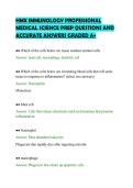 HMX IMMUNOLOGY PROFESSIONAL&NewLine;MEDICAL SCIENCE PREP QUESTIONS AND&NewLine;ACCURATE ANSWERS GRADED A&plus;