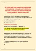 ATI TESTING QUESTIONS EXAM 3 HEALTH ASSESSMENT &NewLine;LATEST 2026&sol;2027  ACTUAL EXAM WITH COMPLETE &NewLine;QUESTIONS AND CORRECT DETAILED ANSWERS &lpar;100&percnt; &NewLine;VERIFIED ANSWERS&rpar; &vert;ALREADY GRADED A&plus;