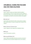 CPB MEDICAL CODING PRACTICE BANK&NewLine;2026 TEST ITEMS SOLUTIONS