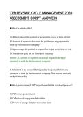 CPB REVENUE CYCLE MANAGEMENT 2026&NewLine;ASSESSMENT SCRIPT ANSWERS