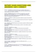 NOTARY EXAM QUESTIONS AND ANSWERS 100&percnt; CORRECT