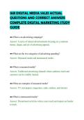IAB DIGITAL MEDIA SALES ACTUAL&NewLine;QUESTIONS AND CORRECT ANSWERS&NewLine;COMPLETE DIGITAL MARKETING STUDY&NewLine;GUIDE&NewLine;