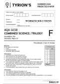 AQA GCSE June 2026 Combined Science Chemistry Paper 3F Predicted Solved Paper