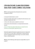 CPB HEALTHCARE CLAIMS PROCESSING&NewLine;2026 STUDY GUIDE CORRECT SOLUTIONS&NewLine;
