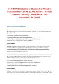 WGU D398 Introduction to Pharmacology Objective Assessment OA ACTUAL EXAM 2026&sol;2027 &vert; Western Governors University &vert; Verified Q&A &vert; Pass Guaranteed - A&plus; Graded