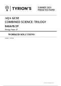 AQA GCSE June 2026 Combined Science Biology Paper 2F Predicted Solved Paper