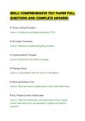 IBOLC COMPREHENSIVE TEST PAPER FULL&NewLine;QUESTIONS AND COMPLETE ANSWERS&NewLine;