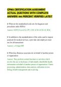 CPMA CERTIFICATION ASSESSMENT&NewLine;ACTUAL QUESTIONS WITH COMPLETE&NewLine;ANSWERS 100 PERCENT VERIFIED LATEST