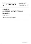 AQA GCSE June 2026 Combined Science Biology Paper 1F Predicted Solved Paper
