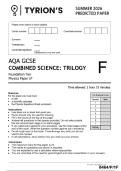 AQA GCSE June 2026 Combined Science Physics Paper 5F Predicted Question Paper