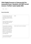 C840&colon; Digital Forensics in Cybersecurity PreAssessment Exam &vert; Questions with 100&percnt; Correct&NewLine;Answers &vert; Verified &vert; Latest Update 2026