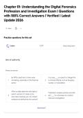 Chapter 01&colon; Understanding the Digital Forensics&NewLine;Profession and Investigation Exam &vert; Questions&NewLine;with 100&percnt; Correct Answers &vert; Verified &vert; Latest&NewLine;Update 2026