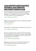 ACLS CERTIFICATION PRACTICE&NewLine;MATERIAL 2026 COMPLETE&NewLine;SOLUTIONS VERIFIED PASS