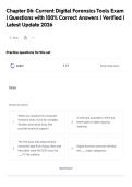 Chapter 06&colon; Current Digital Forensics Tools Exam&NewLine;&vert; Questions with 100&percnt; Correct Answers &vert; Verified &vert;&NewLine;Latest Update 2026