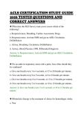 ACLS CERTIFICATION STUDY GUIDE&NewLine;2026 TESTED QUESTIONS AND&NewLine;CORRECT ANSWERS