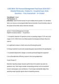 LSUS MHA 706 Financial Management Final Exam 2026&sol;2027 &ndash; Detailed Rationales &vert; Graded A&plus; &vert; Complete Exam-Style Questions &ndash; Pass Guaranteed &ndash; A&plus; Graded