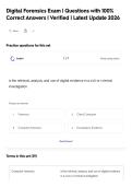 Digital Forensics Exam &vert; Questions with 100&percnt;&NewLine;Correct Answers &vert; Verified &vert; Latest Update 2026