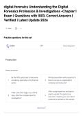 digital forensics Understanding the Digital&NewLine;Forensics Profession & Investigations -Chapter 1&NewLine;Exam &vert; Questions with 100&percnt; Correct Answers &vert;&NewLine;Verified &vert; Latest Update 2026