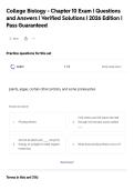 College Biology - Chapter 10 Exam &vert; Questions&NewLine;and Answers &vert; Verified Solutions &vert; 2026 Edition &vert;&NewLine;Pass Guaranteed